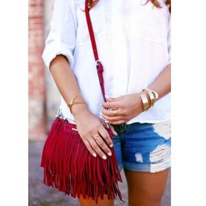 Rebecca Minkoff Finn Fringe Suede Crossbody